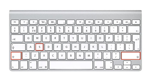 shift and s key on mac