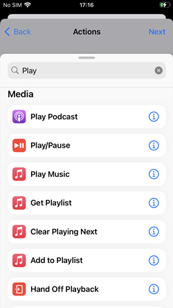 play/pause actions