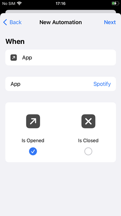 when app is opened