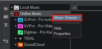 show deezer on virtual dj