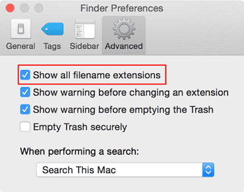 show filename on mac