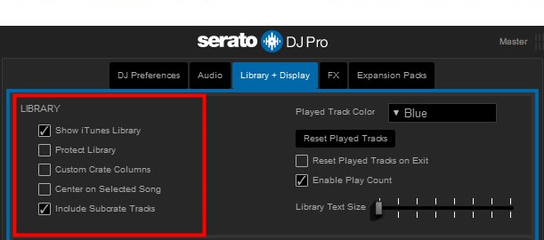 show itunes library serato dj pro