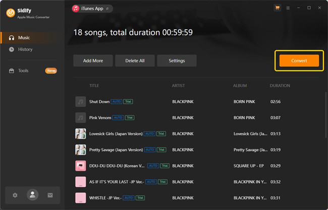 sidify apple music converter convert selected songs