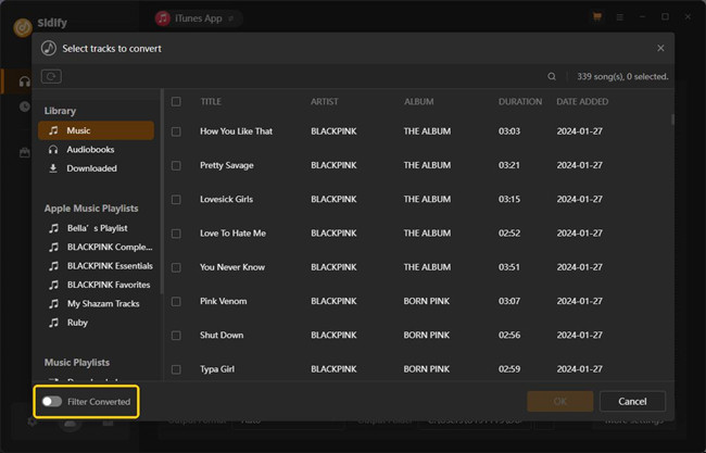 sidify apple music converter free trial select tracks to convert