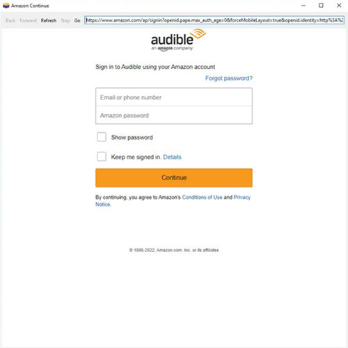 sign in to Audible