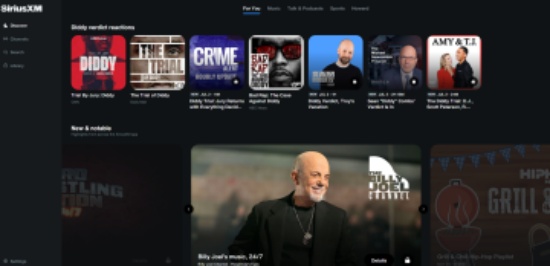 siriusxm user interface