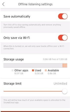 soundcloud download only in wifi