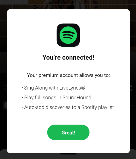 soundhound spotify integration