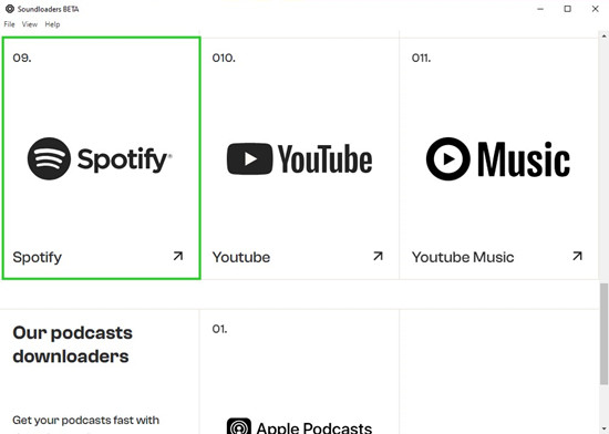 soundloaders select spotify