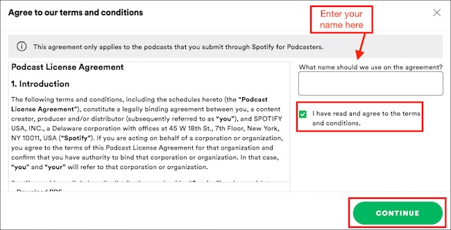 podcast agreement