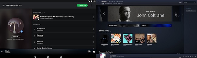 design comparison between spotify and amazon
