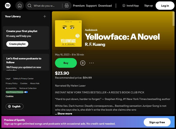 spotify audiobook yellowface: a novel