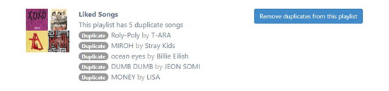 spotify dedup remove duplicates from this playlist