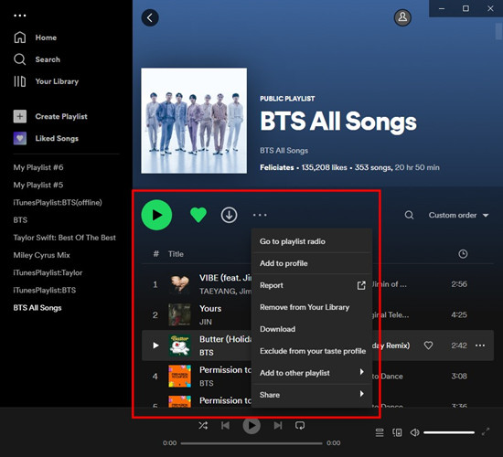 spotify desktop access download button