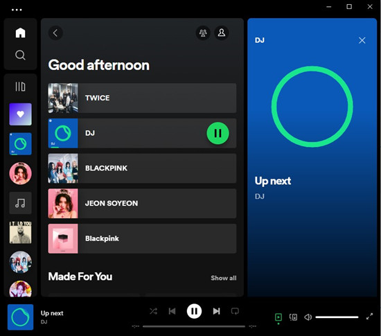 spotify desktop ai dj mode