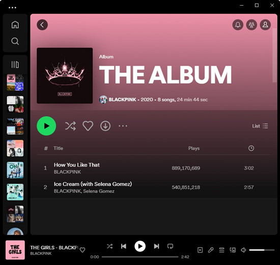 spotify desktop album