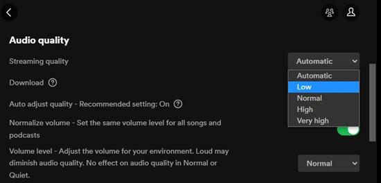spotify desktop audio quality streaming low