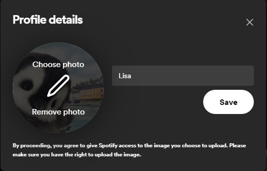 spotify mobile change display photo