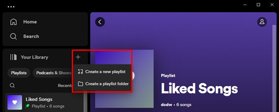 spotify desktop create a new playlist