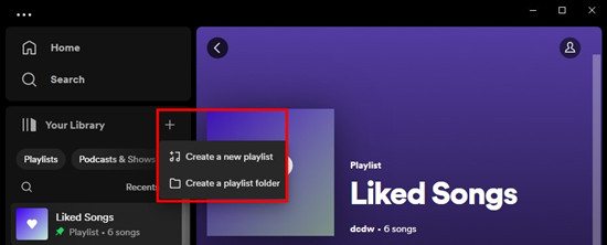 spotify create a new playlist