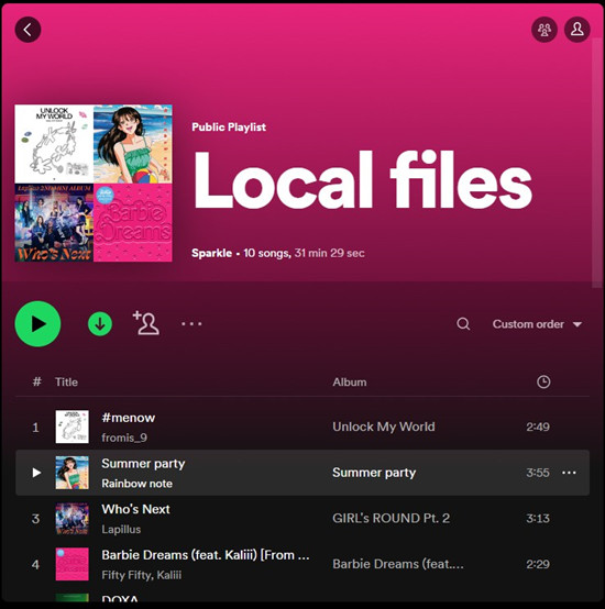 spotify desktop download local files playlist