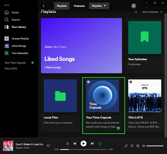 spotify desktop downloaded playlists