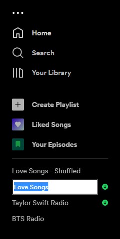 spotify desktop enter playlist name