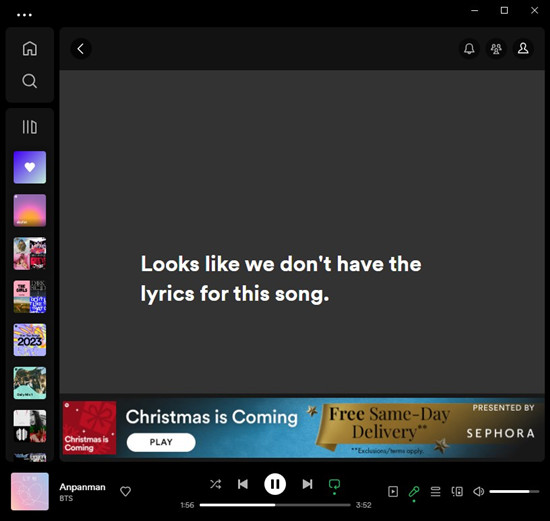 spotify desktop free lyrics