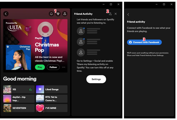 spotify desktop friend activity connect with facebook