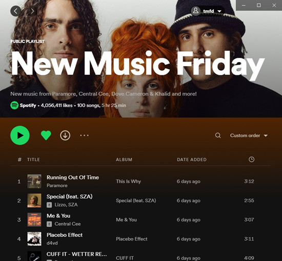 spotify desktop like new music friday playlist