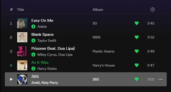 spotify desktop liked songs select vs multi select