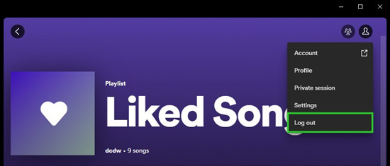 spotify desktop log out