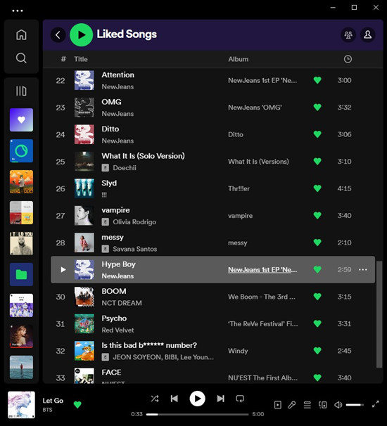 spotify desktop navigate to searched song