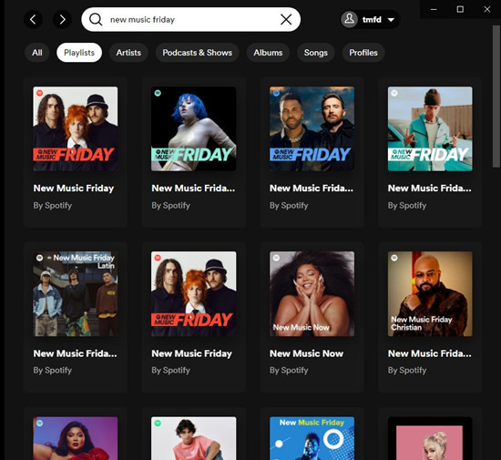 spotify desktop new music friday globally