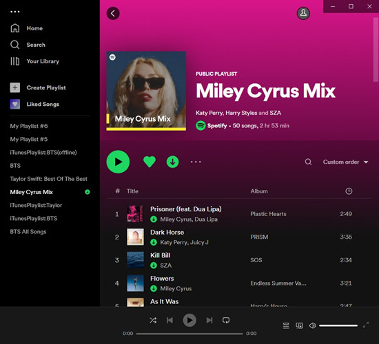 spotify desktop playlist downloaded