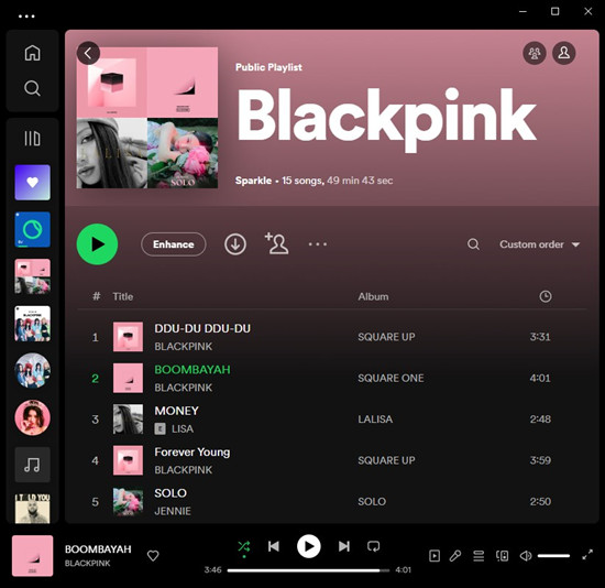 spotify desktop playlist enhance