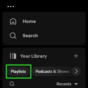 spotify desktop playlists filter