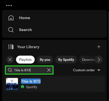 spotify desktop playlist search