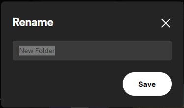 spotify desktop rename a playlist folder