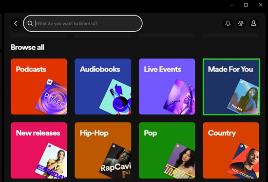 spotify desktop search made for you