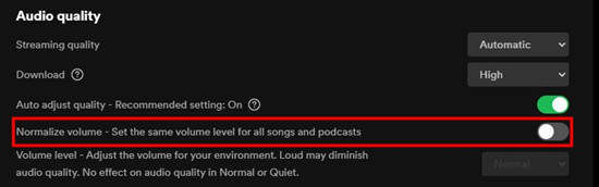 spotify desktop settings normalize volume