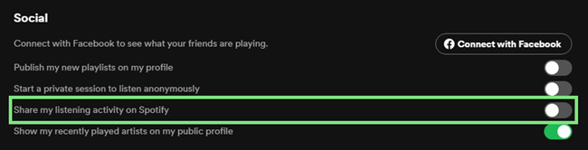 spotify desktop share listening activity off