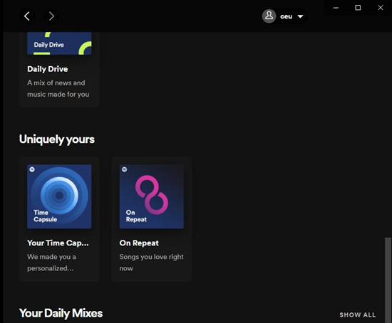 Spotify uniquely yours desktop app