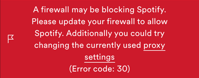 spotify error code 30