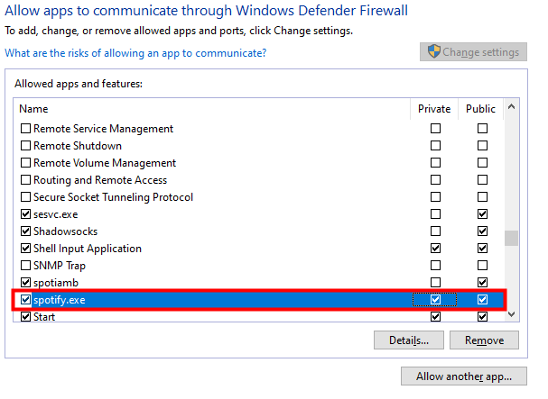 spotify firewall settings