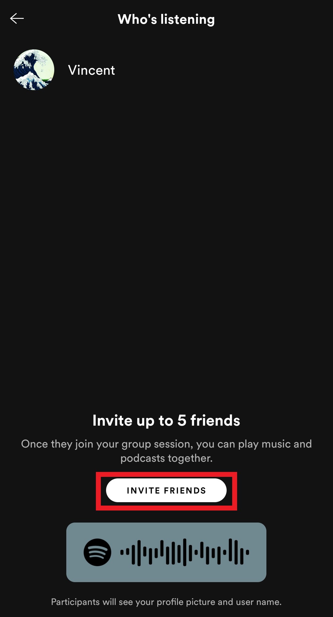 spotify group session invite friends