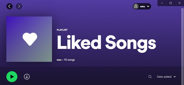 spotify liked songs