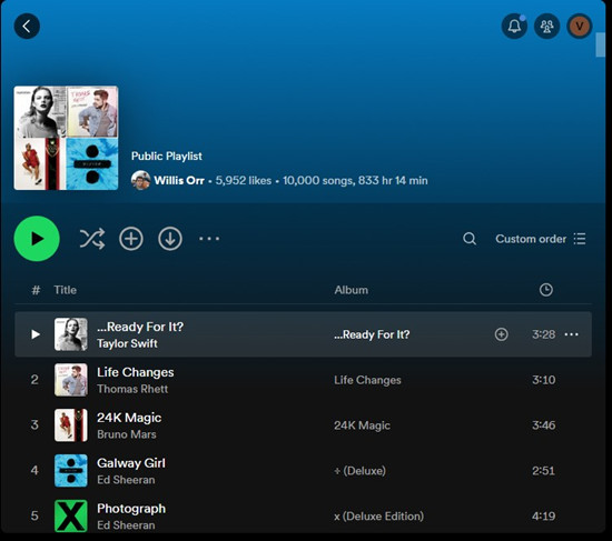 spotify longest playlist profile