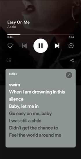 spotify lyrics for mobile
