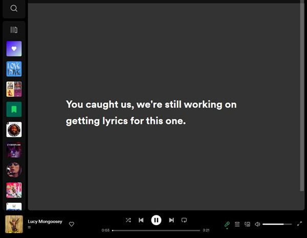 spotify lyrics not working